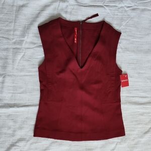 SPANX Red Fitted Sleeveless Tank Top